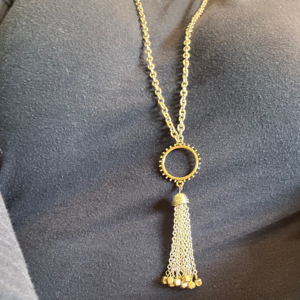 Elegant Costume Gold Tassel Necklace